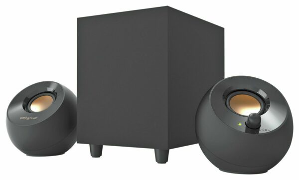 Creative - Pebble plus 2.1 Speaker Set { Black color // 16 watt peak // Powered by USB Host technology } [ MF0480 ]