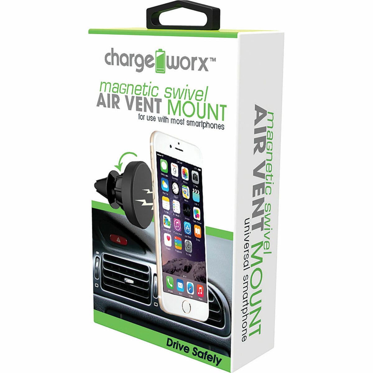 Chargeworx Magnetic Air Vent Swivel Mount for use with most smartphones (Black) [CX9940BK] - Image 2