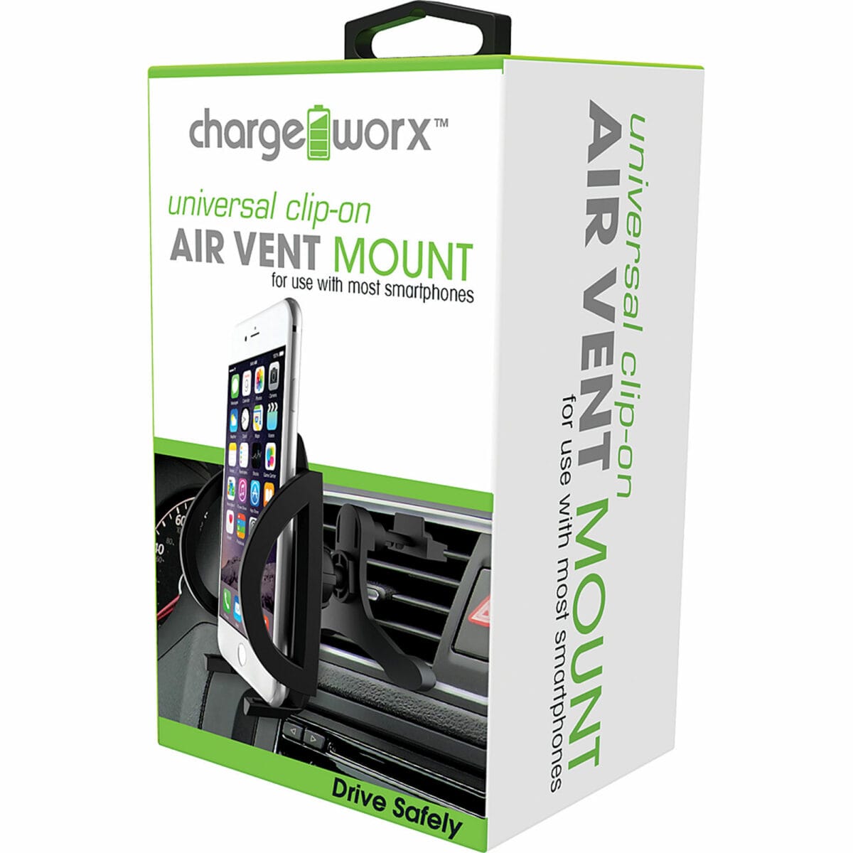 Chargeworx Clip-on Air Vent Swivel Mount for use with most smartphones (Black) [CX9944BK] - Image 1