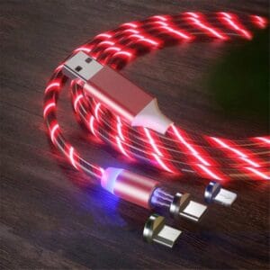 LED Glowing 3 In 1 Magnetic (Type-c / Micro USB / Lightning) USB Charging Cable - Image 3