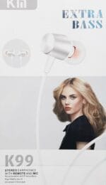 KM - K99 in-ear 3.5mm earphone { 130 cm cable length // 10 mm speaker size } - Image 3