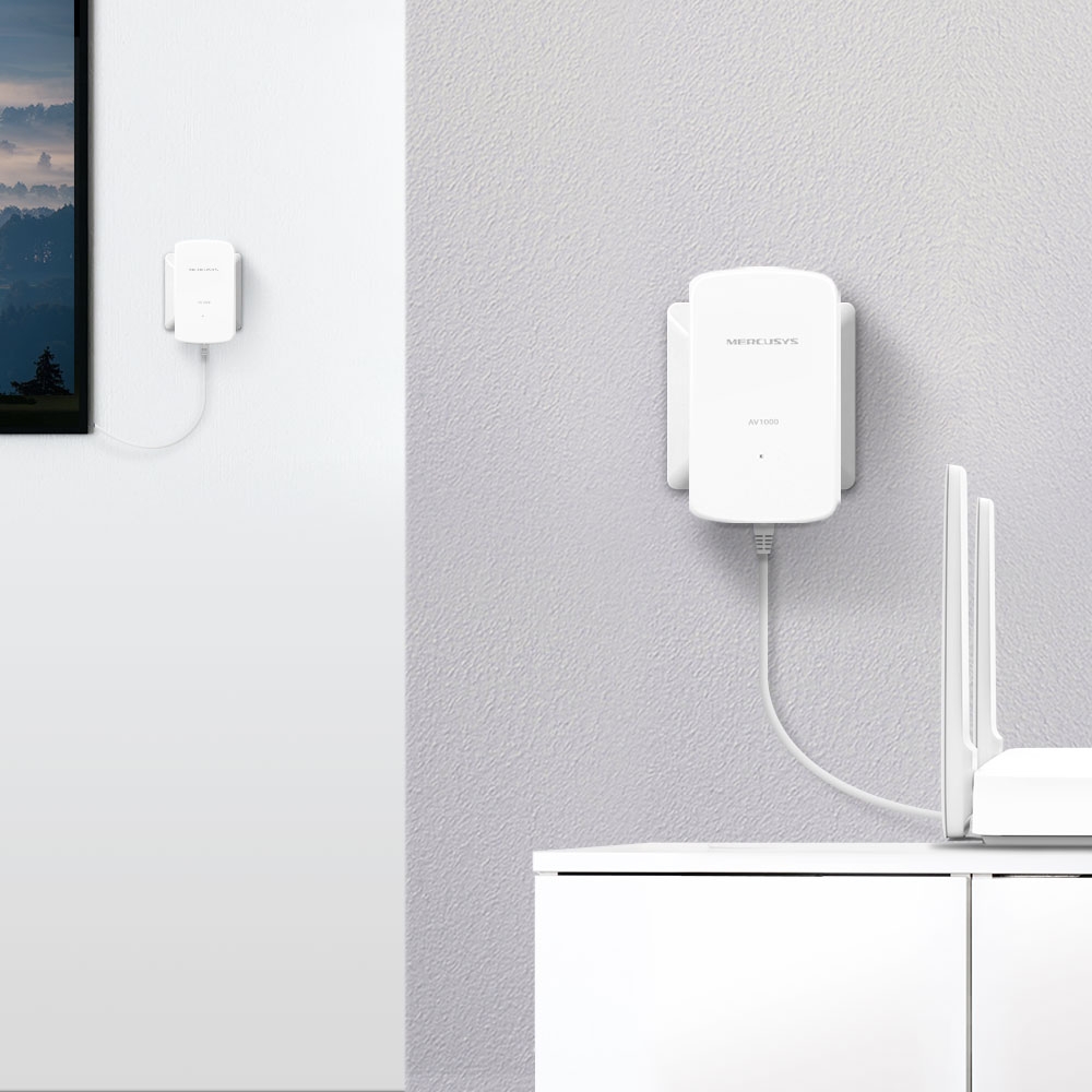 Mercusys MP500 KIT AV1000 Gigabit Powerline Starter Kit { 1000 Mbps High-Speed Transfer Rate // Super-Fast Wired Connection ( gigabit port ) // Plug & Play // Easy Expansion // 4K Streaming } [ MP500 ]