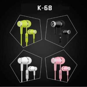 KM - K68 in-ear 3.5mm earphone { 10 mm driver size //  1.2 m cable length }