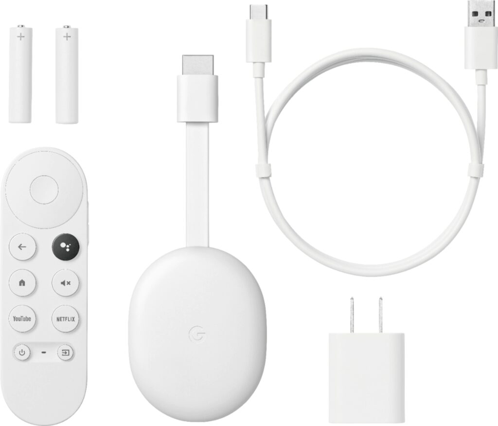 Google Chromecast with Google TV 4K Resolution With Remote white color 4K Resolution Supported HDR Supported 8 GB Internal Storage GA01919-US