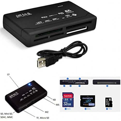 Card Reader (USB 2.0 SD Card Reader Adapter Support TF CF SD Mini SD SDHC MMC MS XD)