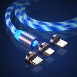 LED Glowing 3 In 1 Magnetic (Type-c / Micro USB / Lightning) USB Charging Cable - Image 4