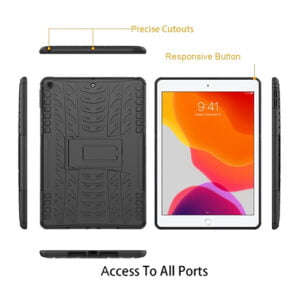 iPad 8th/7th Gen (10.2") Extreme Protection Rubber Armor Case with Kickstand