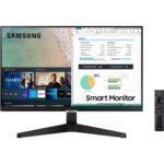 SAMSUNG M5 Series 24-Inch FHD 1080p Smart Monitor & Streaming TV Netflix, HBO, Prime Video, & More, Apple Airplay, Bluetooth, Built-in Speakers, Remote Included - [LS24AM506NMXZ]