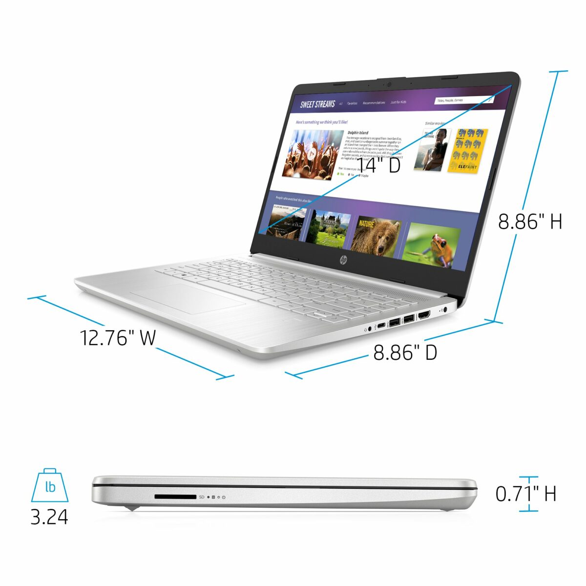 HP Laptop 14-dq2055wm { Core i3 -1115G4 // 4 GB DDR4 (1 x 4 GB) // 256 GB NVMe // 14" FHD // Windows 10 } [ 39K15UA ] - Image 4