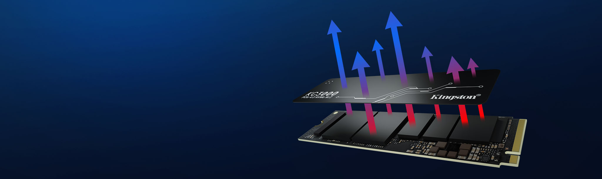 Kingstone KC3000 512 GB capacity 7,000MB/s Read 3,900MB/s Write PCIe 4.0 NVMe M.2 SSD 2280 form factor SKC3000S/512G 