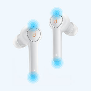 Anker Soundcore Life P2 Wireless Earbuds 4 crystal clear Microphones 7 Hour Playtime IPX7 Waterproof superior sound via graphene drivers qualcom aptX technology support A3919023 