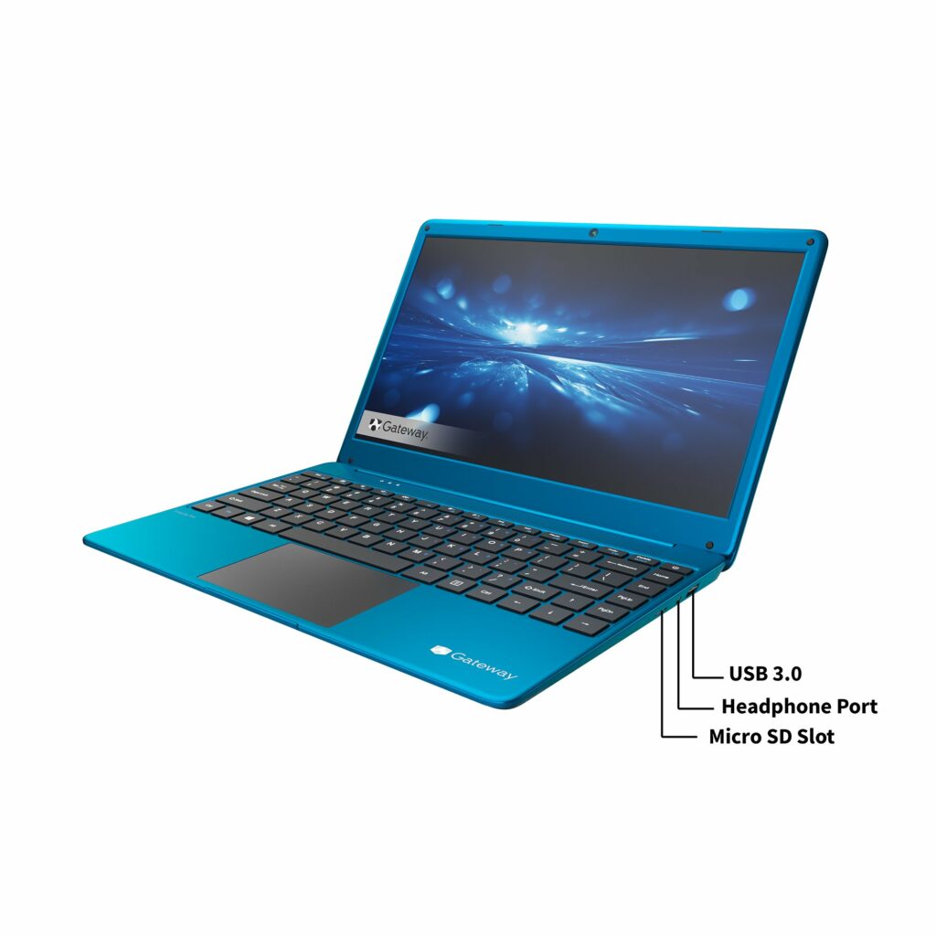 Gateway Ultra Slim Notebook Core i3 - 1115G4 14.1 ” FHD LCD IPS 4 GB memory RAM 128 GB M.2 SSD AND NVMe supported Built-in Fingerprint windows 10 Blue color GWTN1416BL