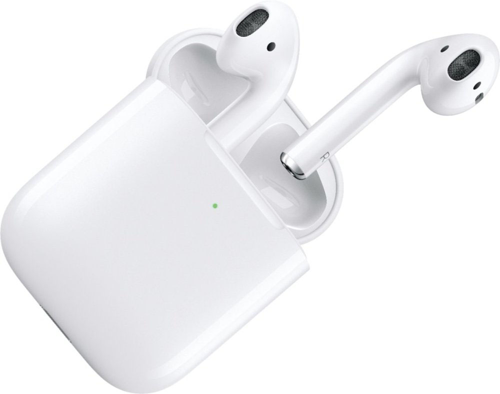 Apple Airpods with Wireless Charging Case Bluetooth White color wireless charging case Qi certified Easy setup for all your Apple devices MRXJ2AM A