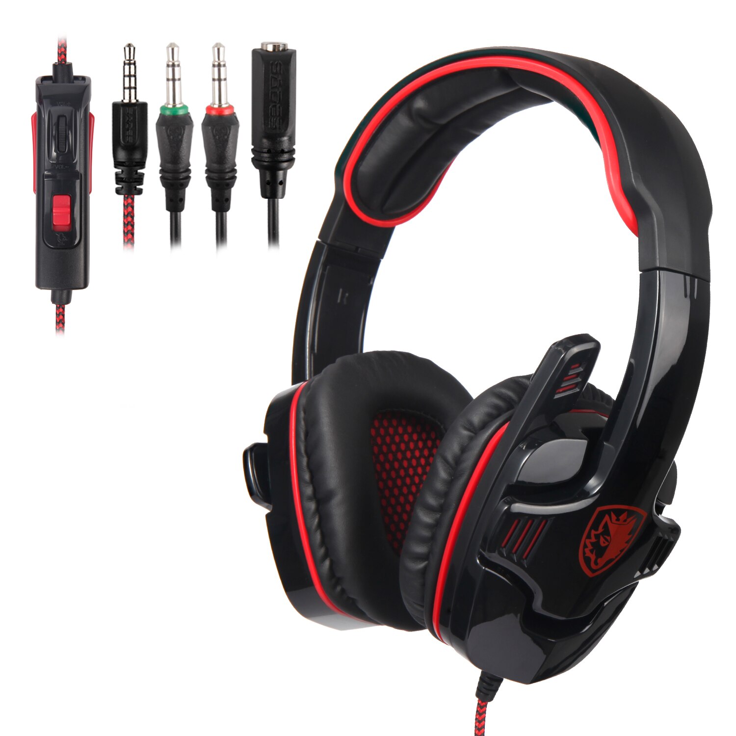 Sades Headset Gaming 1 Jack With 2 Jack Adapter [ SA-708GT ]