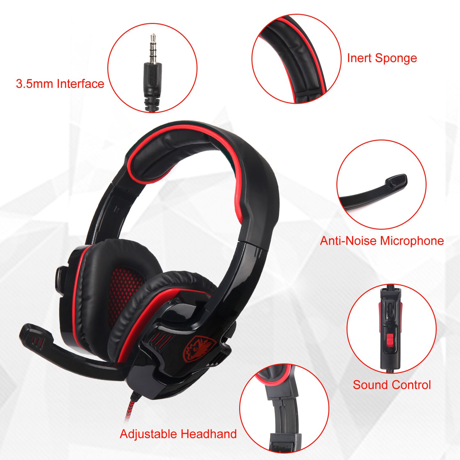 Sades Headset Gaming 1 Jack With 2 Jack Adapter [ SA-708GT ]