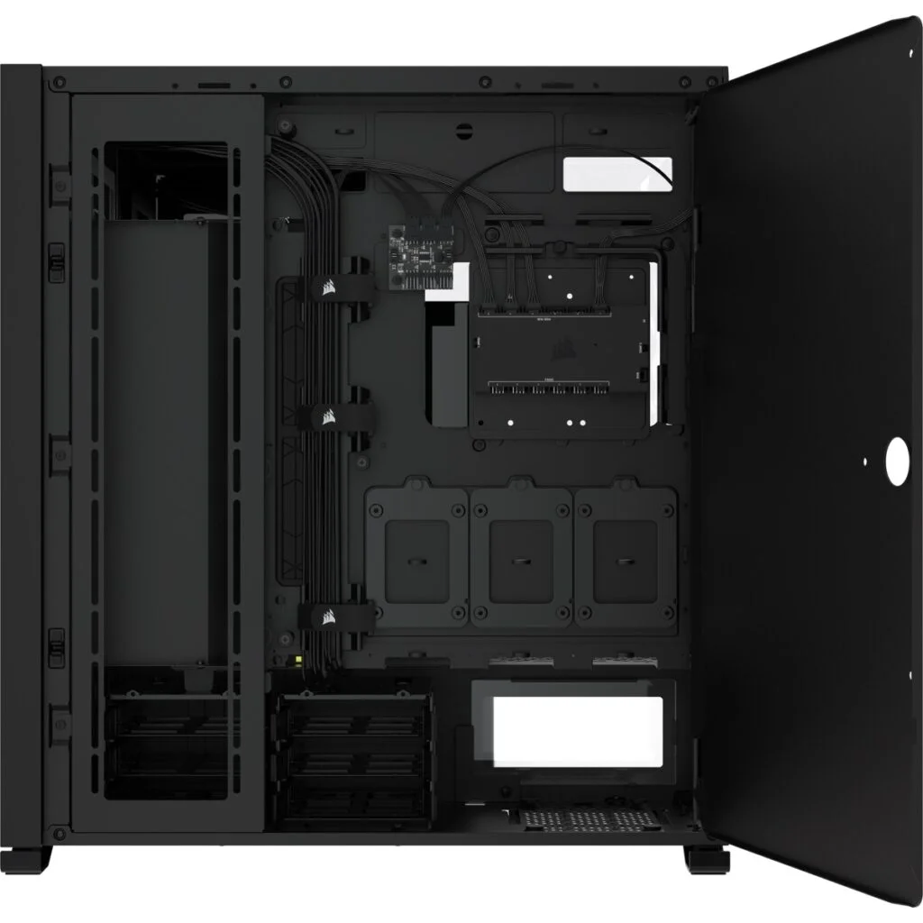 Corsair iCUE 7000X Full Tower Form Factor ATX case Three tempered glass panels black case color Four RGB fans included cc9011226ww