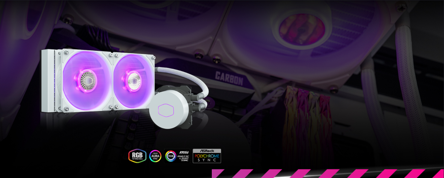 Cooler Master MasterLiquid ML240L V2 ARGB White Edition Siple Water Cooling CPU Cooler  MLW-D24M-A18PW-RW FN1571