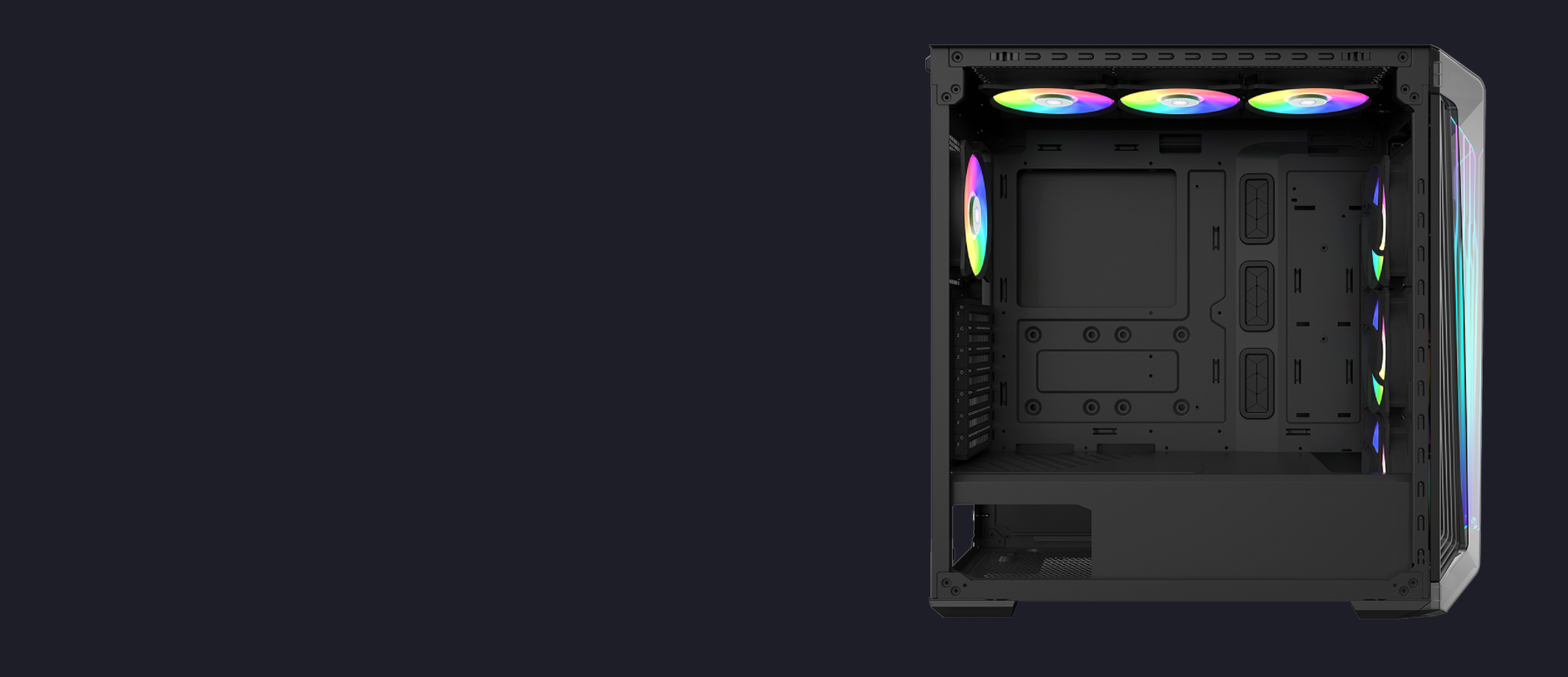 Cooler Master Master Black Steel , Mesh , Plastic , E-ATX Mid Tower Computer Case [ MB540-KGNN-S00 ]