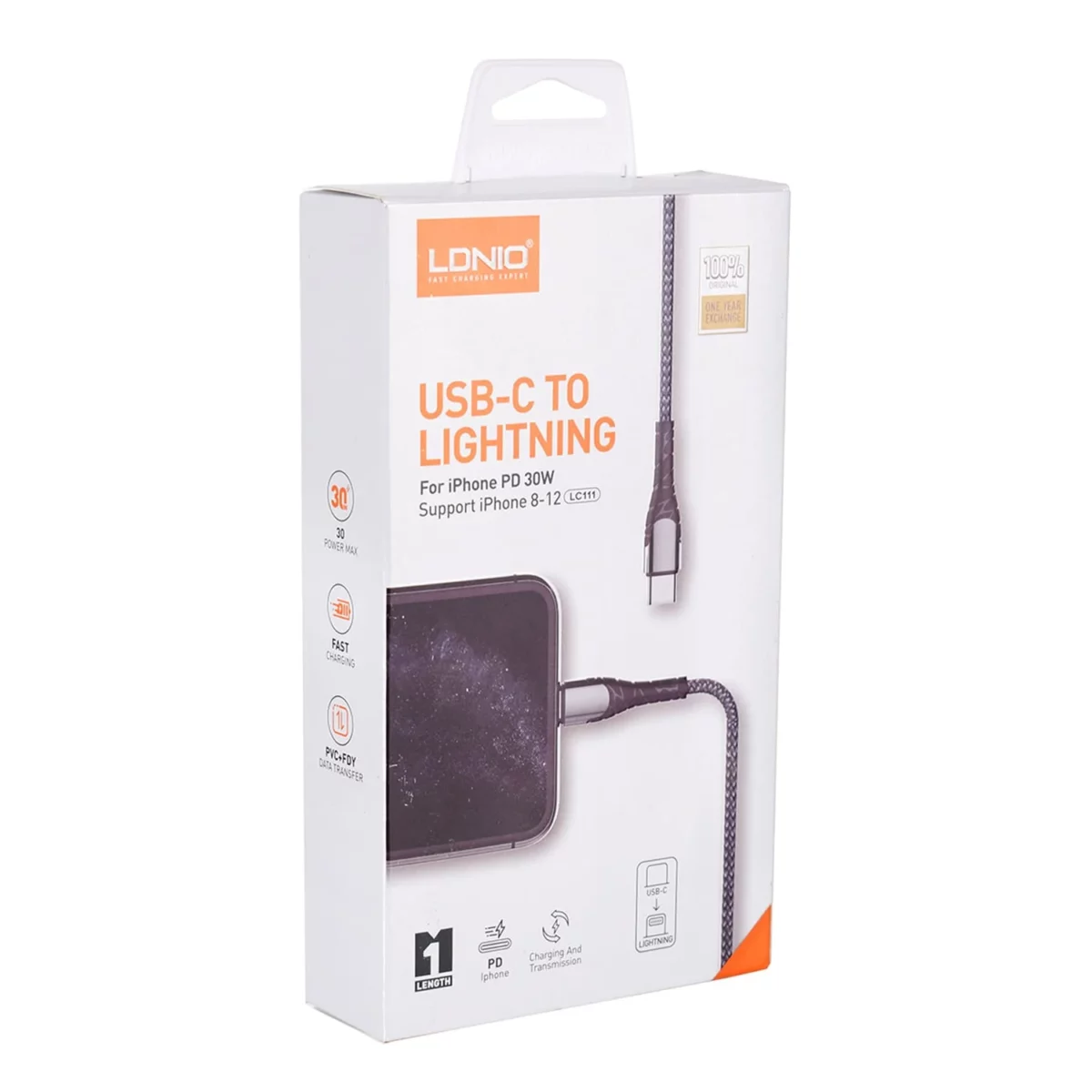 LDNIO 30W USB-C Lightning Data Cable For IPhone PD 1M \ LC111