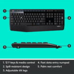 Logitech MK345 Wireless Combo Full-Sized Keyboard with palm Rest and comfortable Right-Handed Mouse, 2.4 GHz Wireless USB