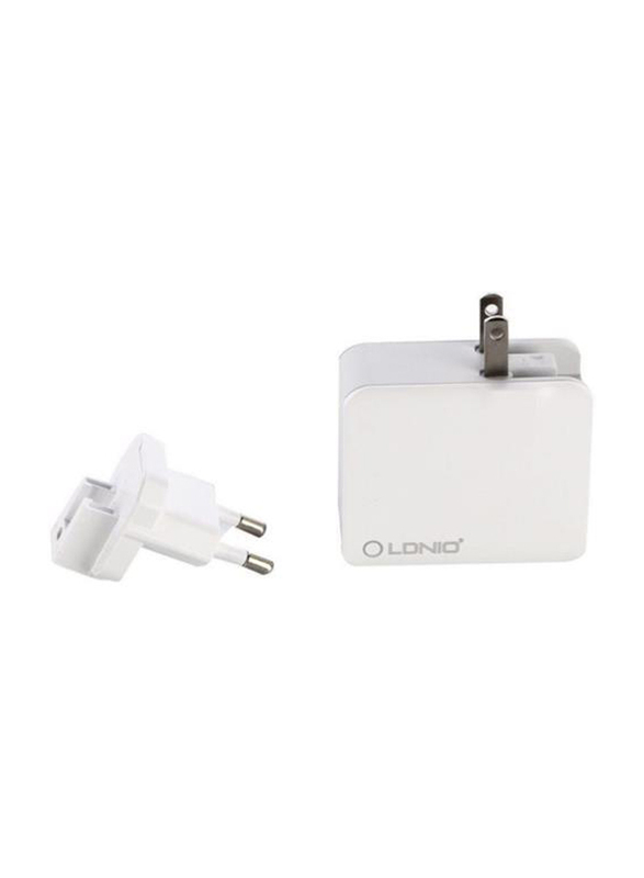 LDNIO fast traveler charger and USB A to USB C cable 18W max Type C Power delivery port 12W max USB A port adapt all countries easy for carriage A4403C 