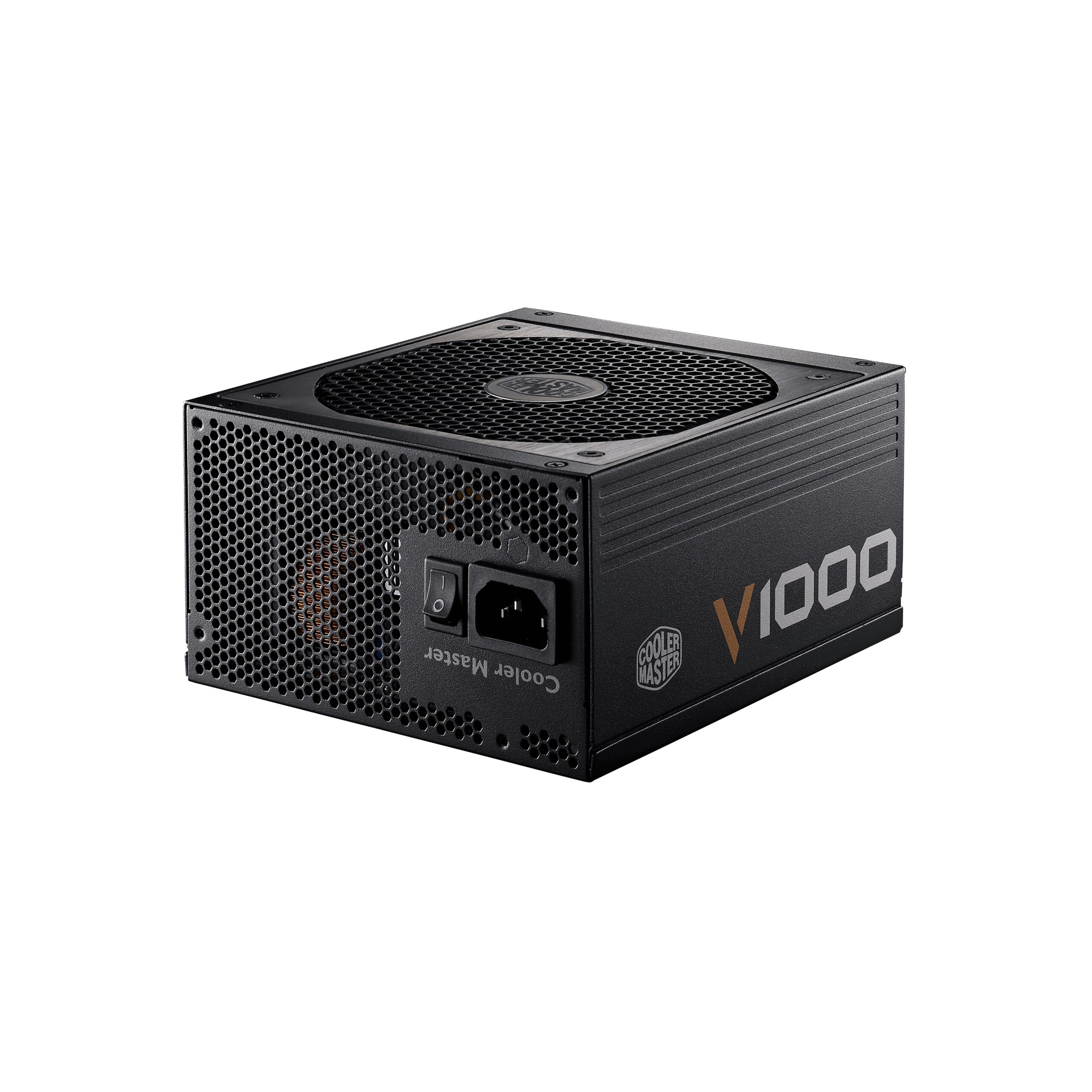 Cooler master V1000 1000W output capacity Fully modular 80 plus gold 135 mm silent fan Tight voltage regulation RS-A00-AFBA-G1