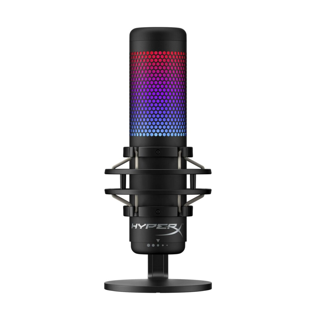 HyperX QuadCast S stand alone USB Microphone customizable Dynamic RGB Lighting tap to mute ( sensor ) Four selectable polar patterns 2 meter USB cable length HMIQ1S-XX-RG/G