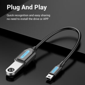 Vention Mini USB OTG Cable Mini USB 5-pin Male to Female USB OTG Adapter for Camera Mobile - Image 3