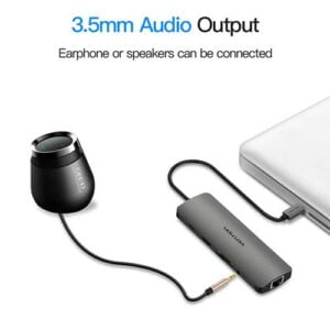 Vention Multi-function Type-C Docking Station 9 in 1 (HDMI Video output/3 ports USB HUB/TF/SD Card reader ) - [ CGNHA ]