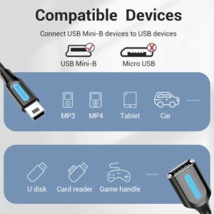 Vention Mini USB OTG Cable Mini USB 5-pin Male to Female USB OTG Adapter for Camera Mobile - Image 2