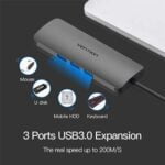 Vention Multi-function Type-C Docking Station 9 in 1 (HDMI Video output/3 ports USB HUB/TF/SD Card reader ) - [ CGNHA ]