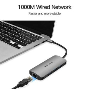 Vention Multi-function Type-C Docking Station 9 in 1 (HDMI Video output/3 ports USB HUB/TF/SD Card reader ) - [ CGNHA ]