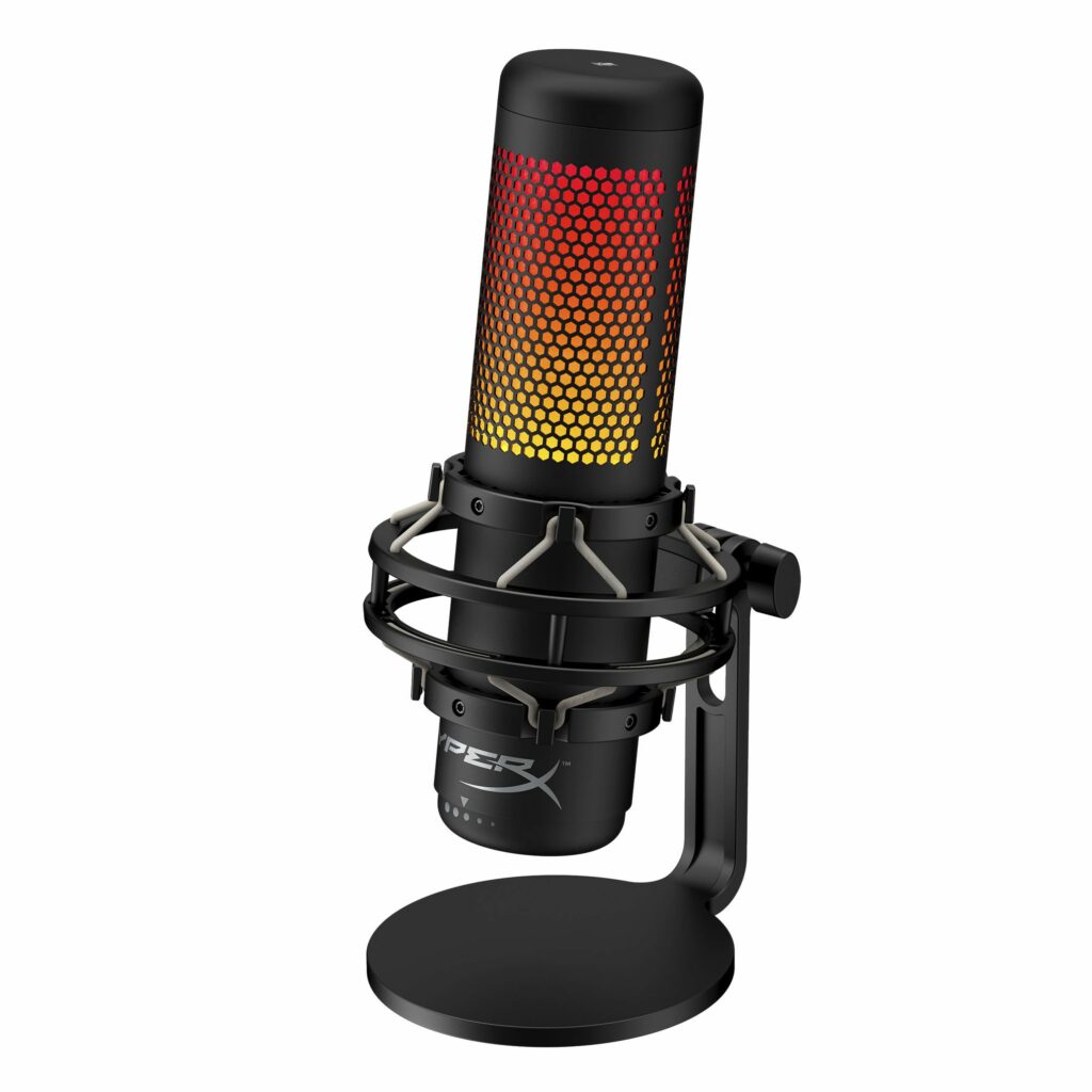 HyperX QuadCast S stand alone USB Microphone customizable Dynamic RGB Lighting tap to mute ( sensor ) Four selectable polar patterns 2 meter USB cable length HMIQ1S-XX-RG/G