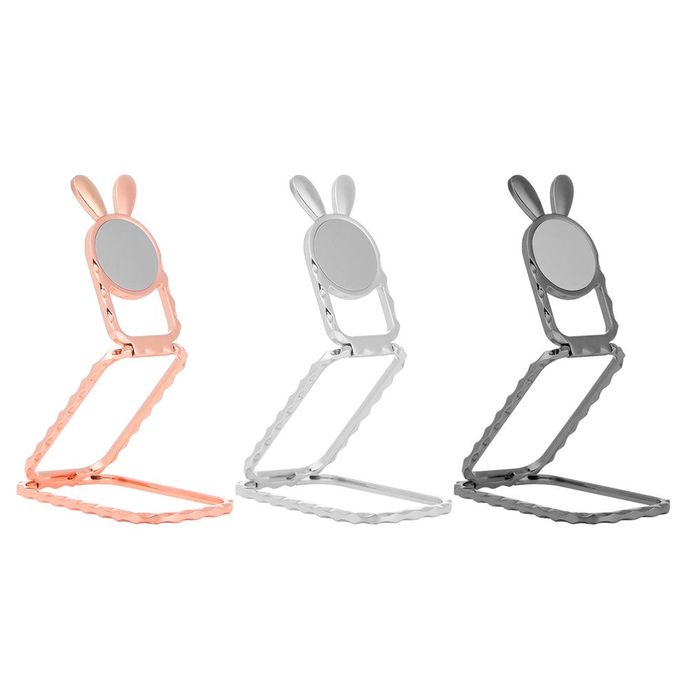 Rabbits mobile holder kick stand and grip 360 degree rotation folding design 2 adjustable arms metal build 