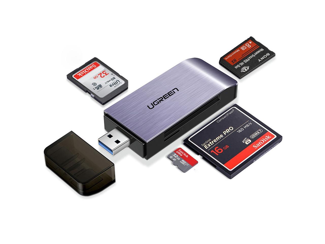 UGreen USB 3.0 Card Reader micro SD TF SD CF MS Card Slots transfer rates up to 5Gbps hot swapping support compatible with windows Mac OS and linux CM180