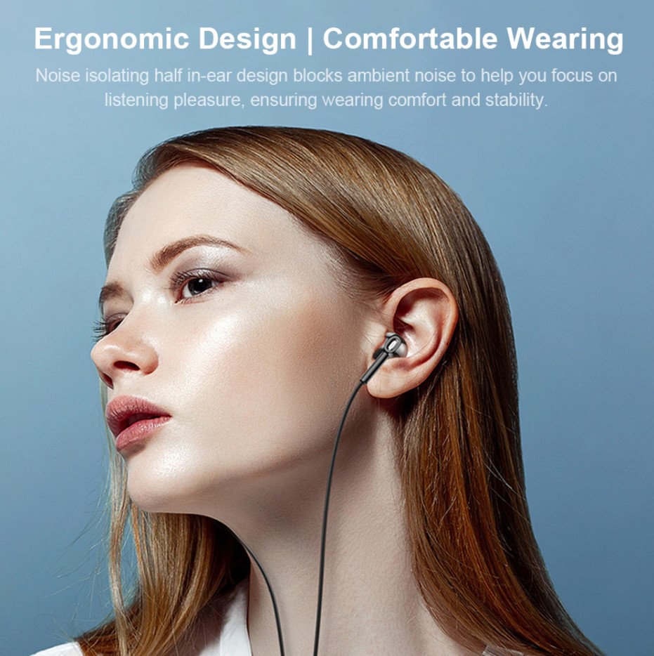 Lenovo XF06 3.5mm Wired Headphones (Noise Canceling In-Ear Earphone with Mic/ Earbuds In-line Control For Phone)