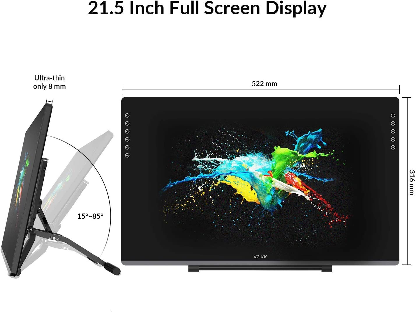 Veikk VK2200 Drawing Pen Display 21.5 Inch Graphic And Drawing Monitor 