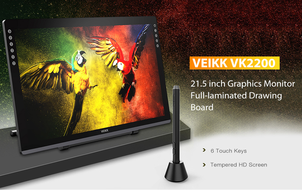 Veikk VK2200 Drawing Pen Display 21.5 Inch Graphic And Drawing Monitor