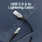 Vention iphone 2M  Lightning MFi to USB 2.0 Braided Cable Gray Aluminum Alloy Type - [ LHBHH ] - Image 2