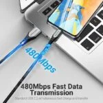 Vention iphone 2M  Lightning MFi to USB 2.0 Braided Cable Gray Aluminum Alloy Type - [ LHBHH ] - Image 6