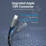 Vention iphone 2M  Lightning MFi to USB 2.0 Braided Cable Gray Aluminum Alloy Type - [ LHBHH ] - Image 5