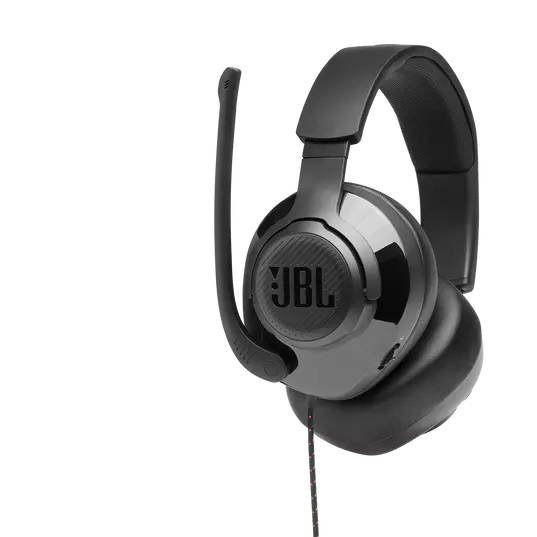 JBL Quantum 200 Wired over ear gaming headset 50mm drivers flip-up boom microphone Compatible with all platforms