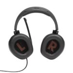 JBL Quantum 200 Wired over- ear gaming headset { 50mm drivers / flip-up boom microphone / Compatible with all platforms } JBLQUANTUM200BLKAM - Image 3