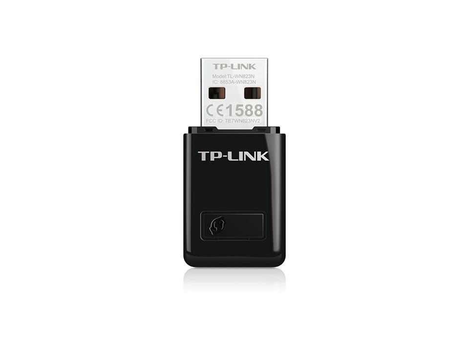 TP link Mini Wireless N USB Adapter 300Mbps Mini-sized design SoftAP Mode one-touch WPS button TL-WN823N 