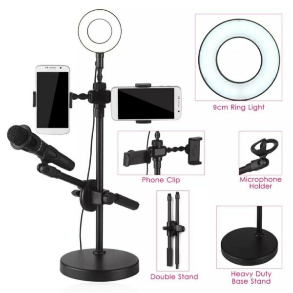 Ring Light With Microphone And Mobile Stand 4 In 1