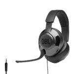 JBL Quantum 200 Wired over- ear gaming headset { 50mm drivers / flip-up boom microphone / Compatible with all platforms } JBLQUANTUM200BLKAM