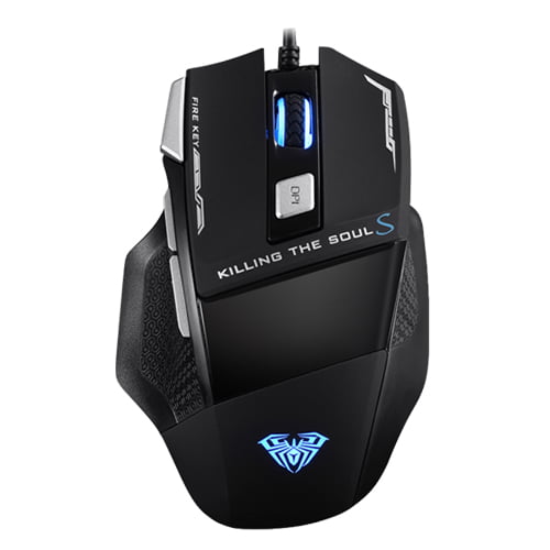 AULA S12 Gaming Mouse up to 4800 DPI fire button four color backlit breathing light 
