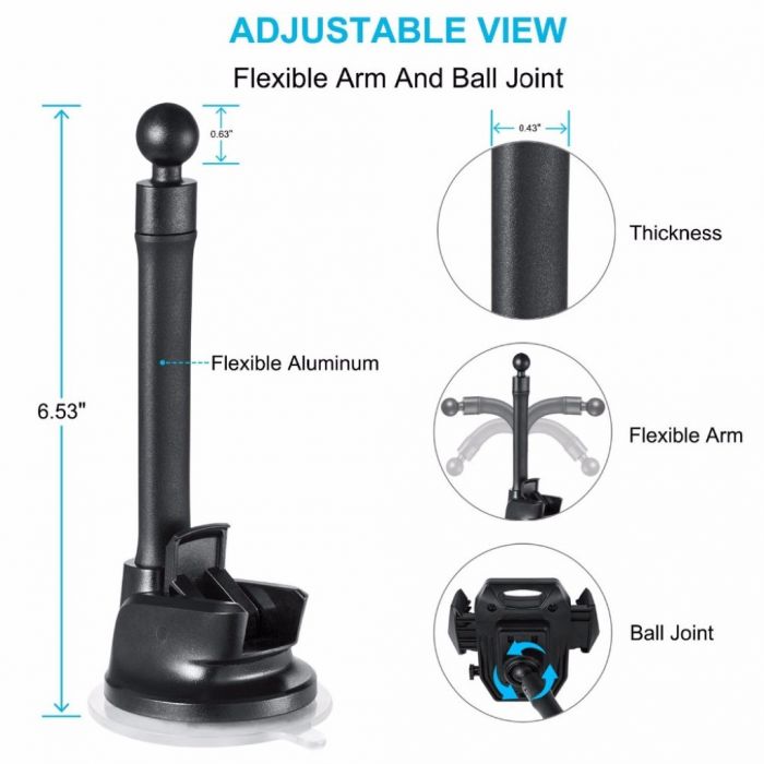 Magnetic Phone Holder flexible aluminum arm and ball joint strong magnetic UN - 21