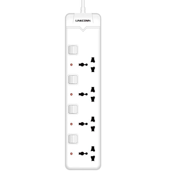 LINKCOMN Power strip - 4 sockets - 2 USB outputs - 2 meters cable length - 2500W rated power - 10A rated current - LC-PS423  - Amman Jordan - Pccircle