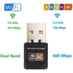 USB Wireless Adapter Dual Band AC600